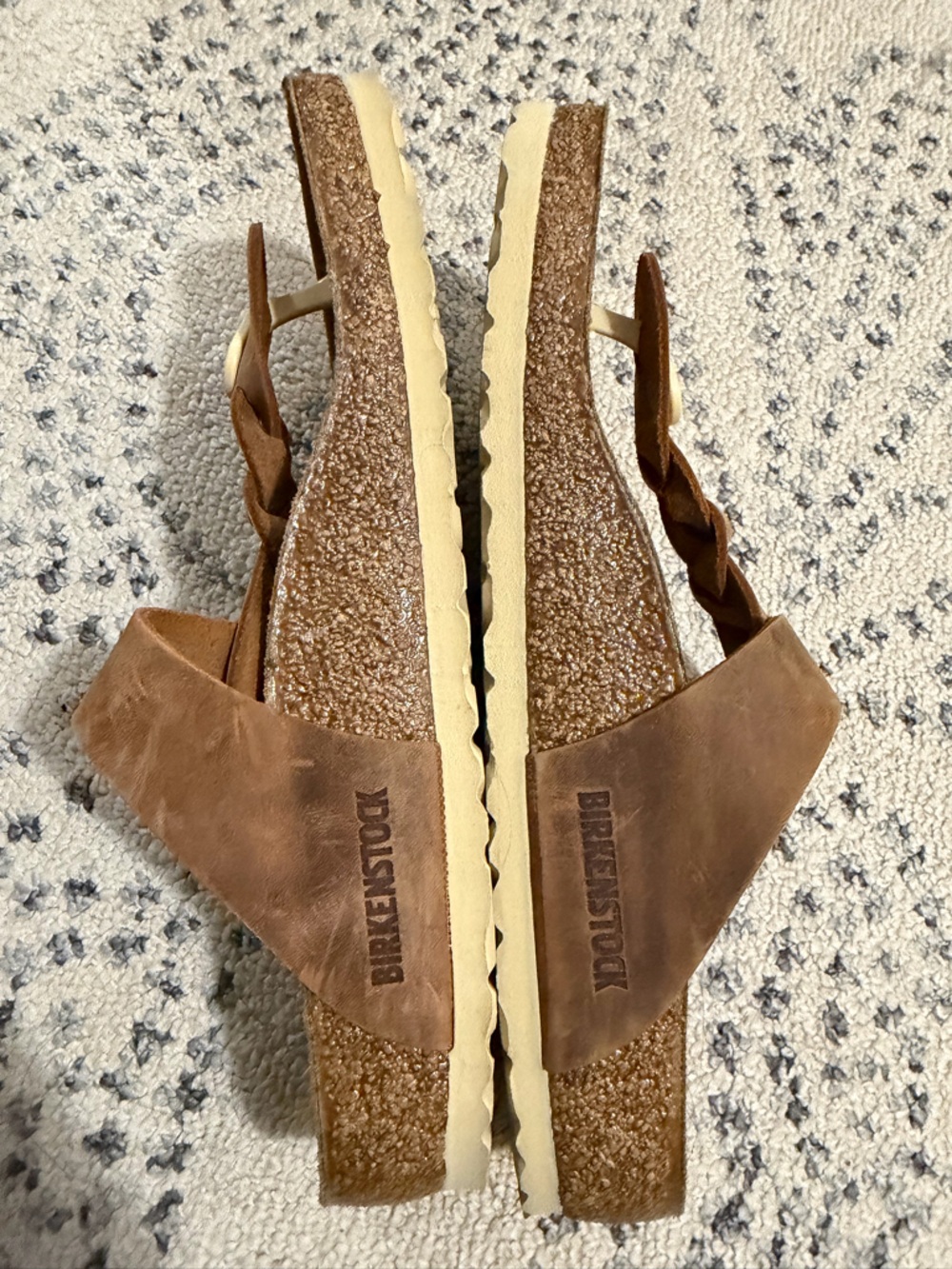 Birkenstock Brown Braided Leather Toe-Post Sandals - Picture 4 of 8